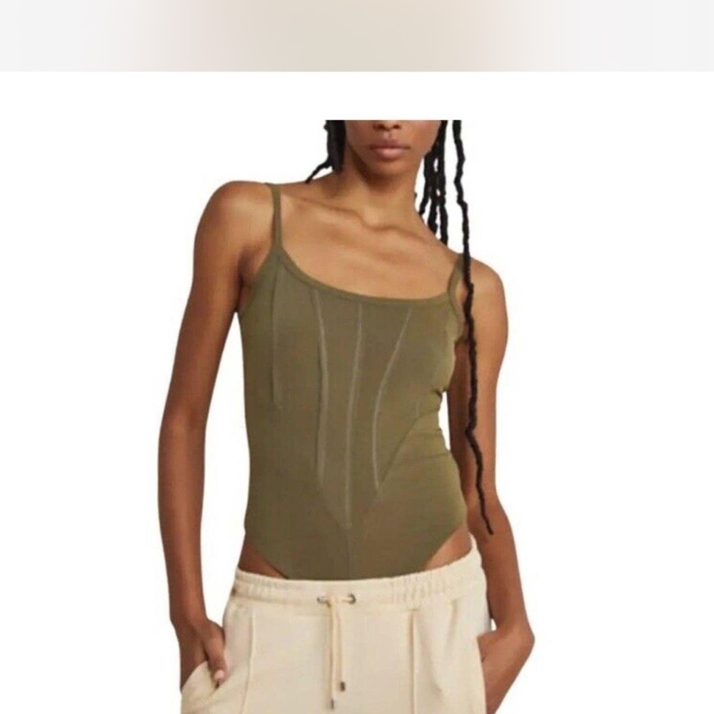 Free People That girl Olive Green Women's Bodysuit